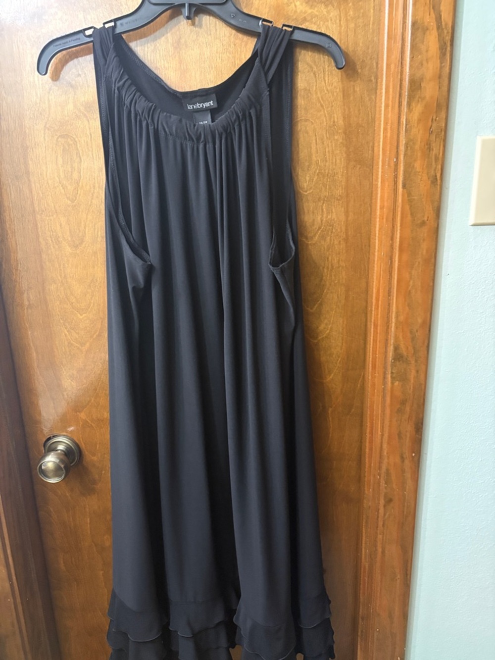 Lane Bryant Black Sleeveless Layered-Hem Dress 26/28